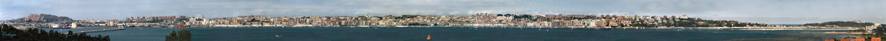 Panorámica de toda la ciudad de Santander, desde la iglesia de Peñacastillo hasta el palacio de la Magdalena. 